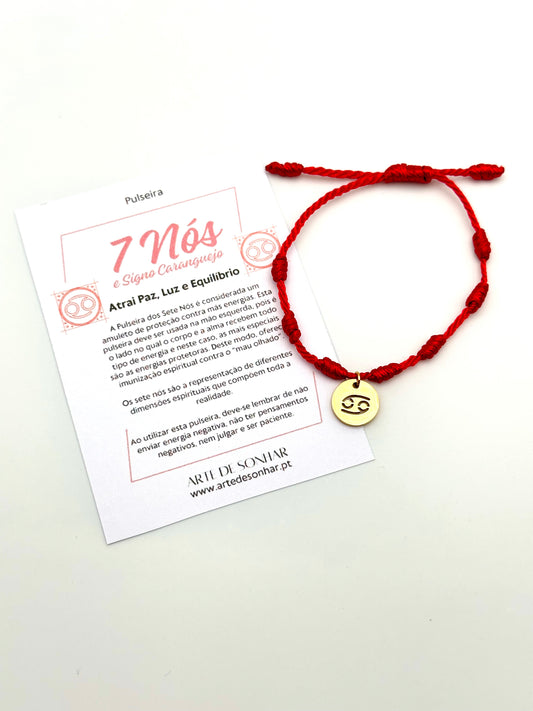 Pulseira 7 nós do signo Caranguejo