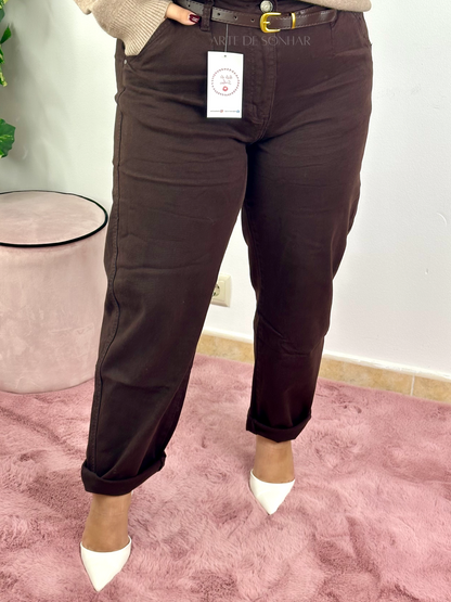 Calças balloon castanhas