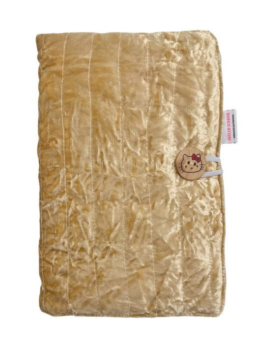 Capa de livro em veludo bege