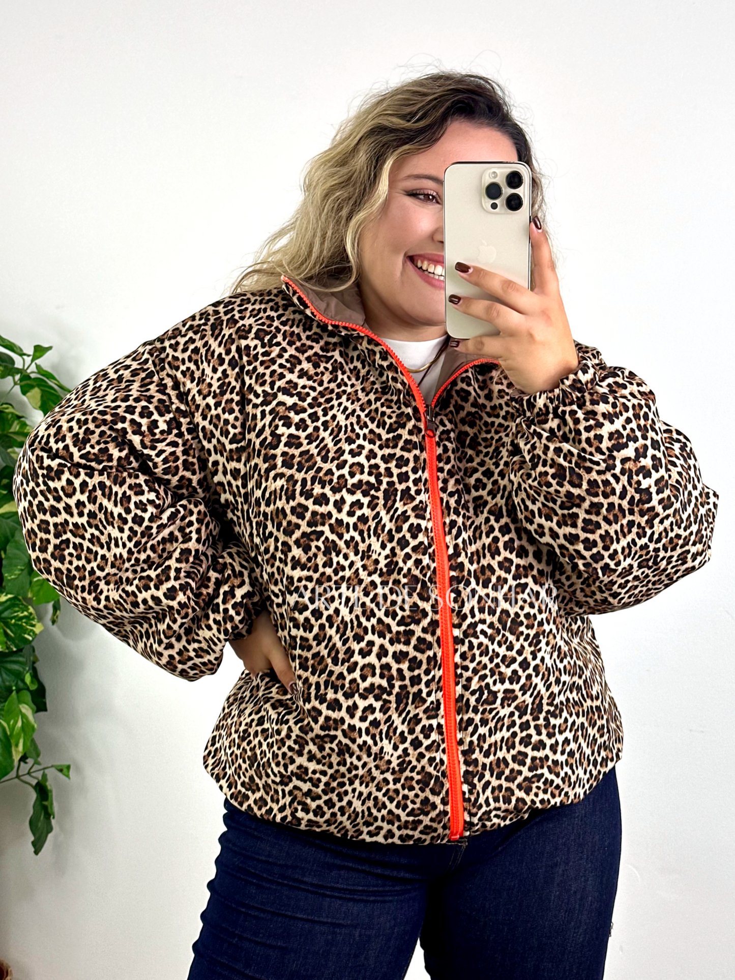 Kispo reversível taupe e tigresa