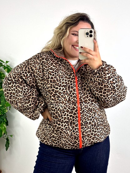 Kispo reversível taupe e tigresa