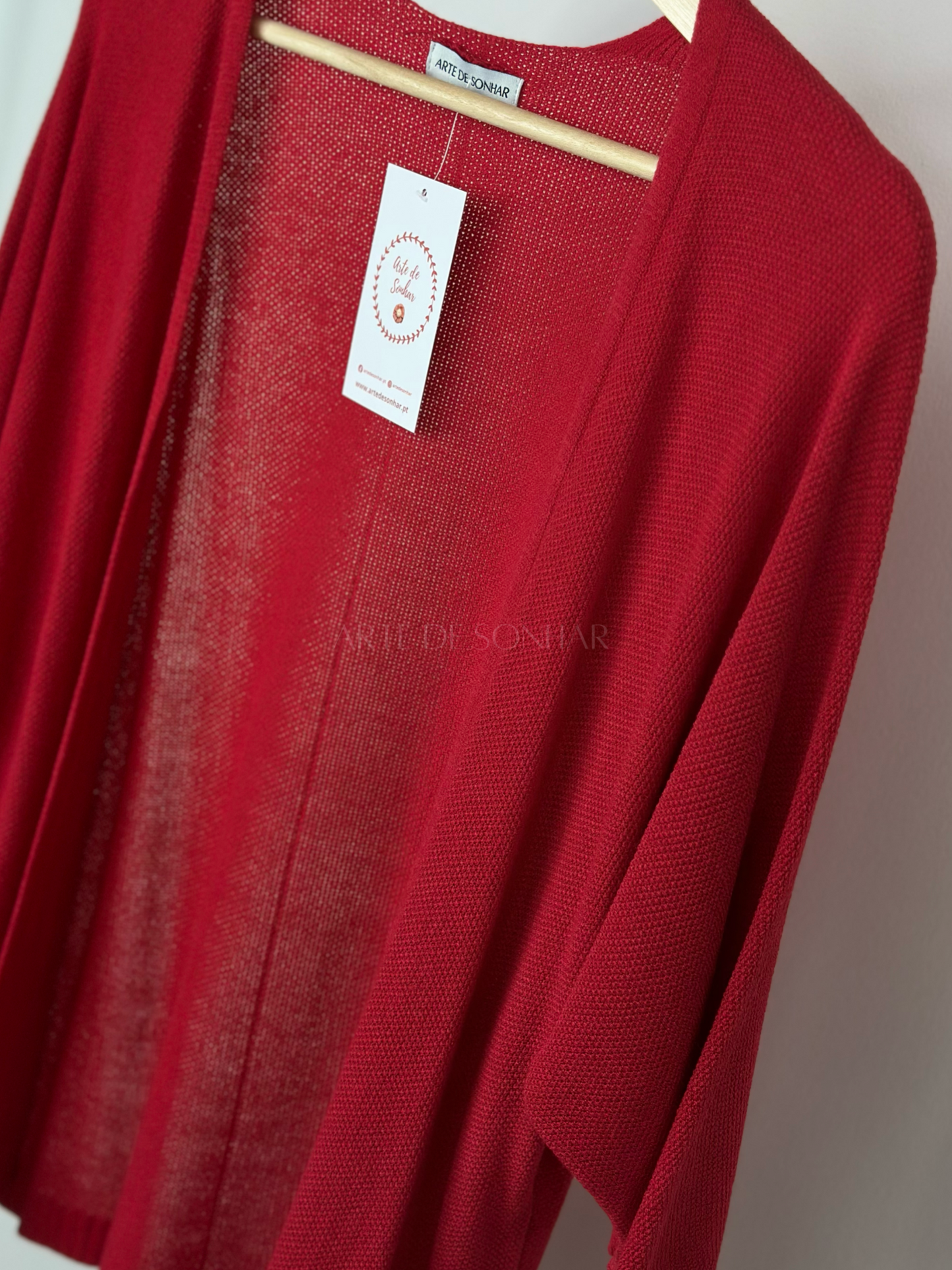 Casaco de malha vermelho