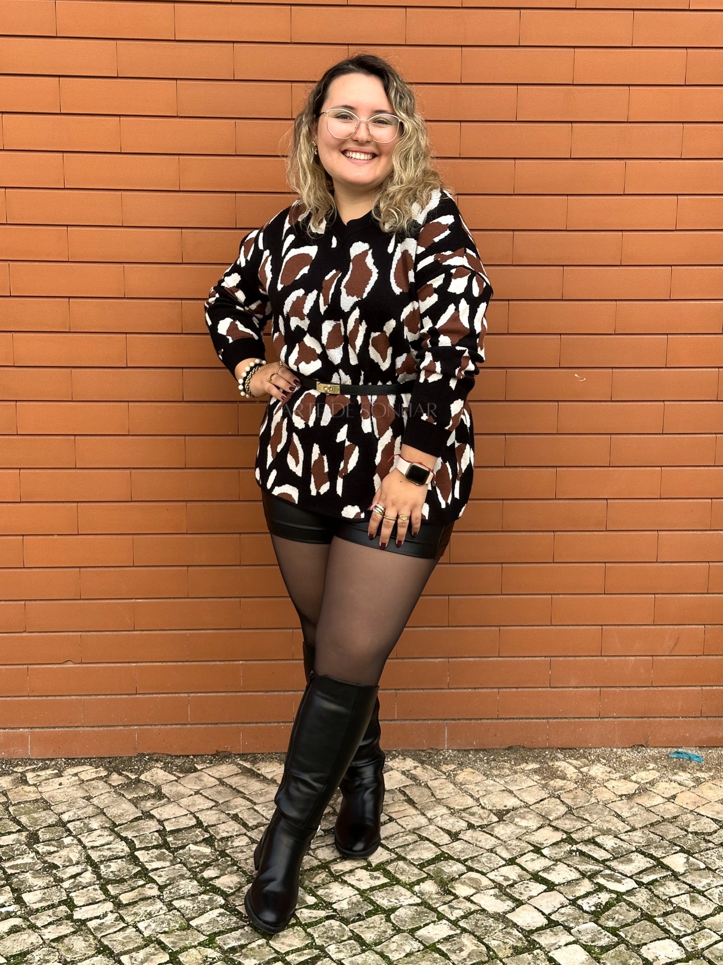 Cinto em pele ajustável