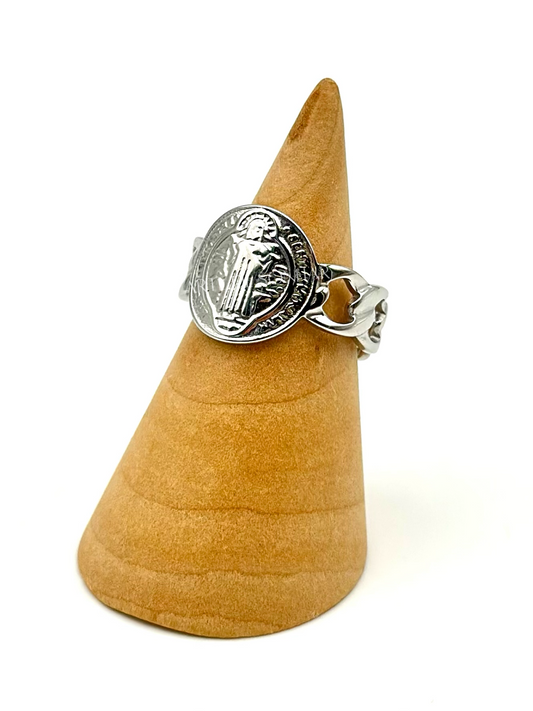 Anel de São Bento prateado