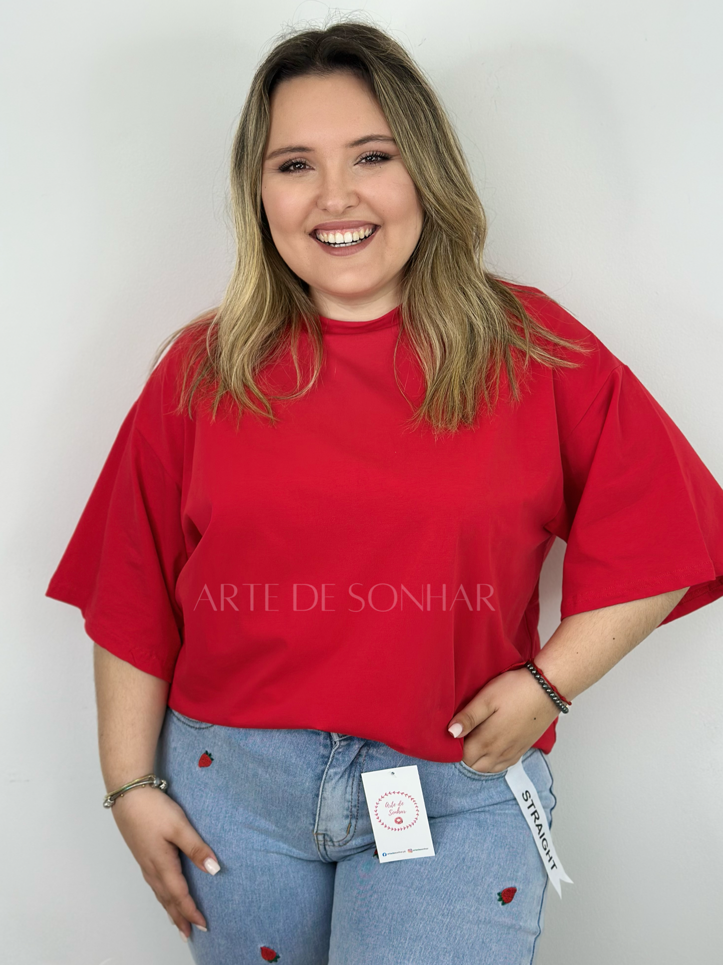 T-shirt oversized vermelha