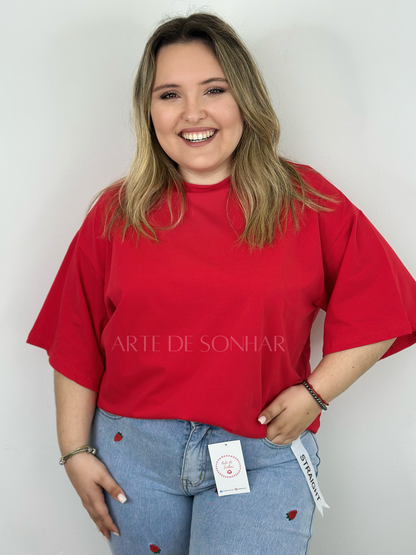 T-shirt oversized vermelha