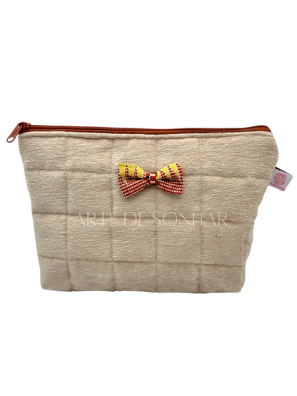 Bolsa bege com lacinho