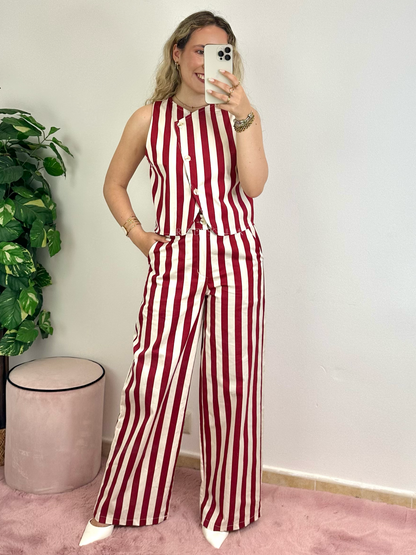 Conjunto Charme de riscas