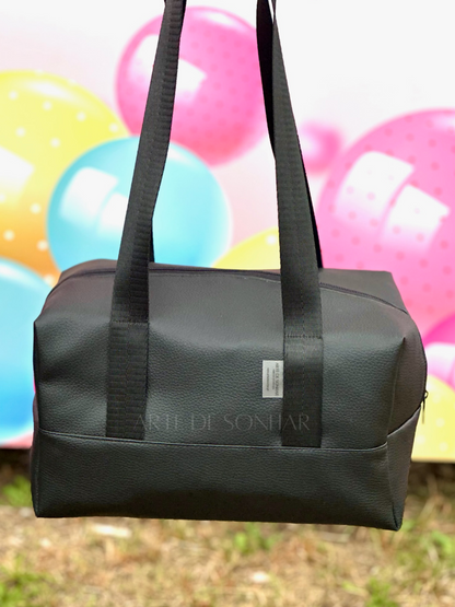 Lancheira térmica de Napa Preta tamanho M