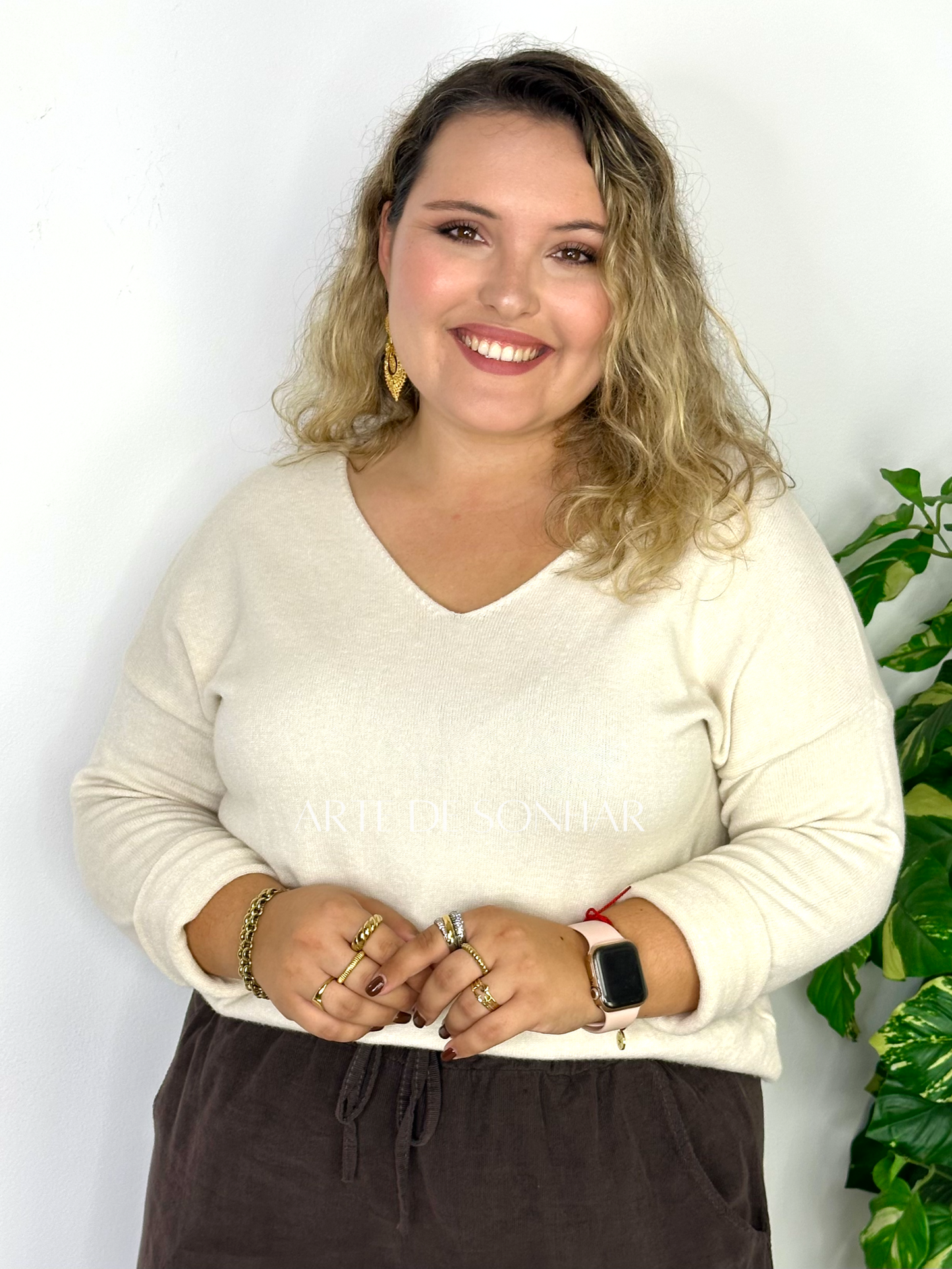 Camisola de malha simples