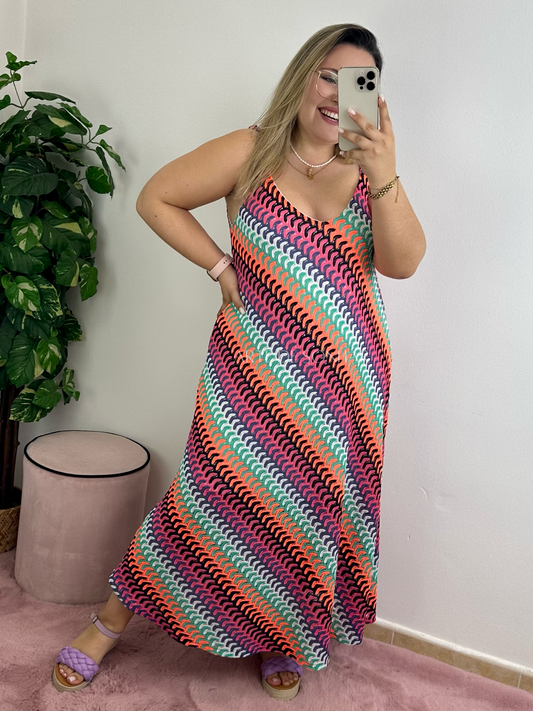 Vestido multicor