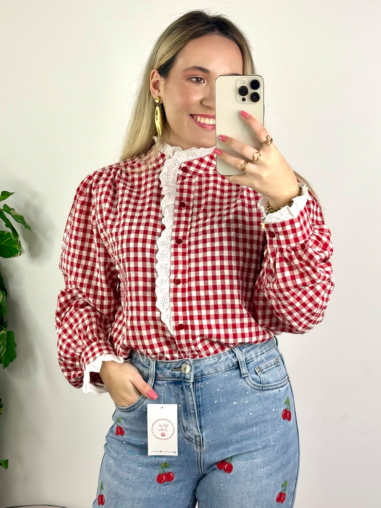 Camisa vichy vermelha