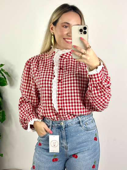 Camisa vichy vermelha
