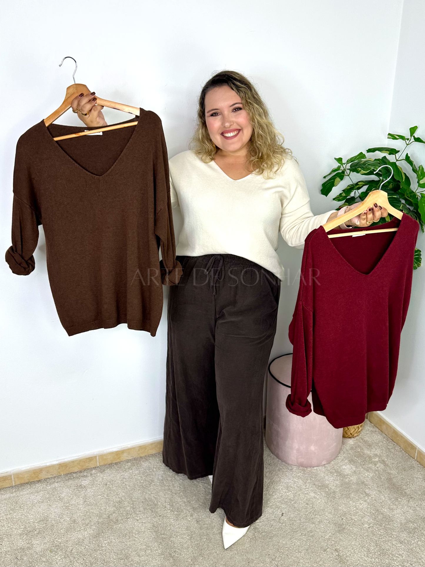 Camisola de malha simples