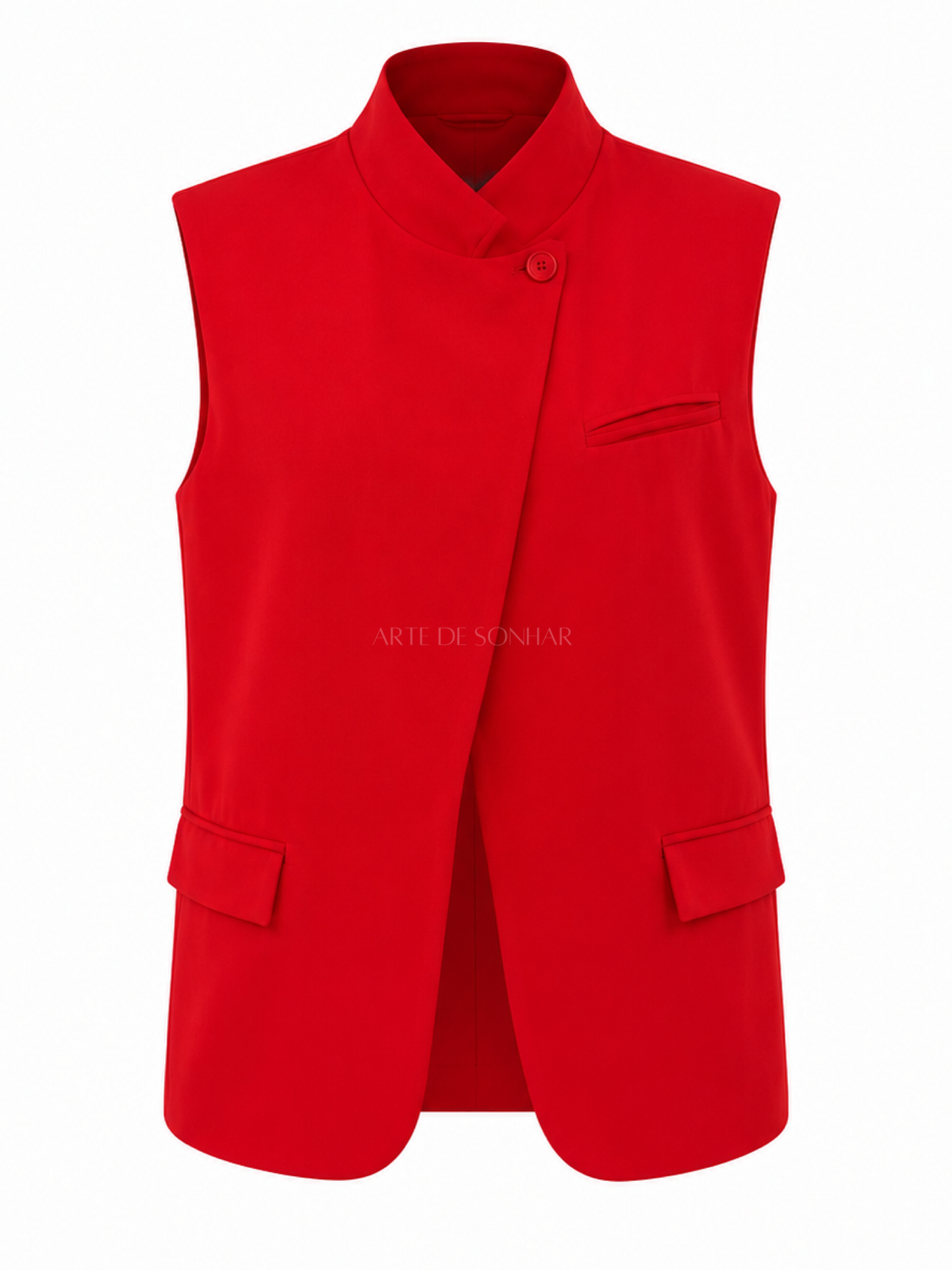 Colete vermelho com botão