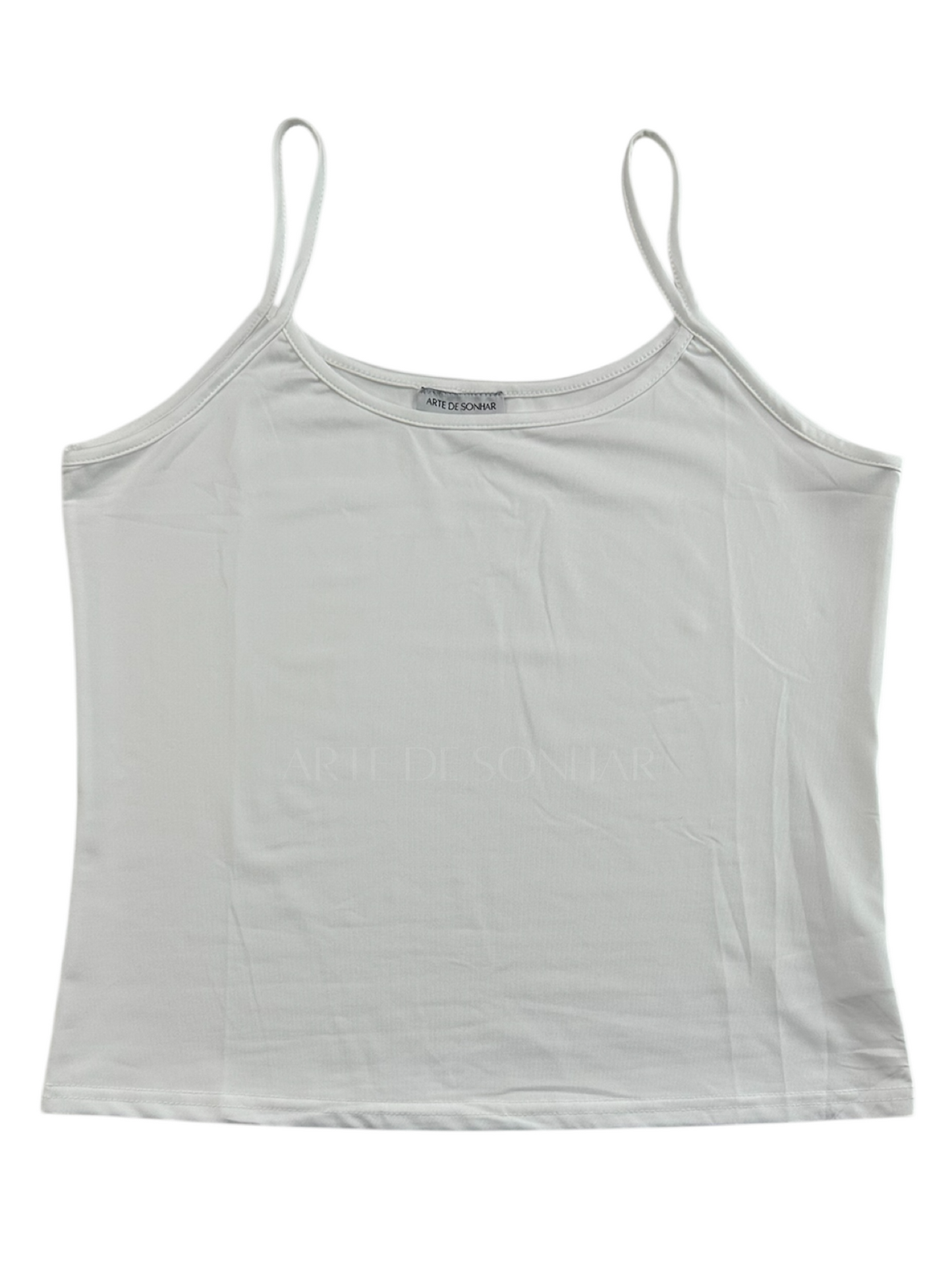 Top de licra branco com alças finas
