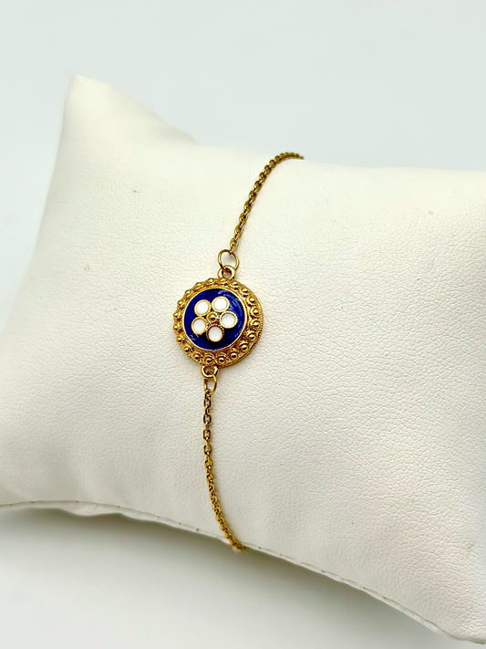 Pulseira com caramujo azul