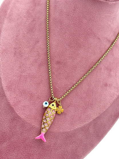 Colar do peixinho rosa
