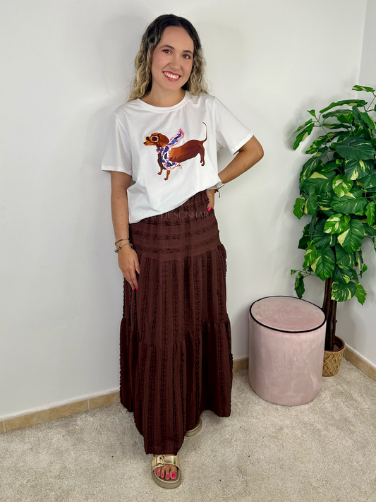 Saia Boho Castanha