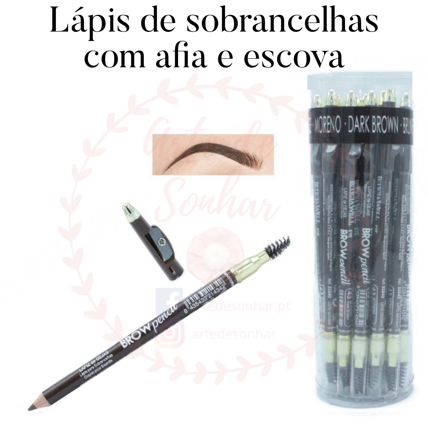 Lápis de sobrancelhas castanho