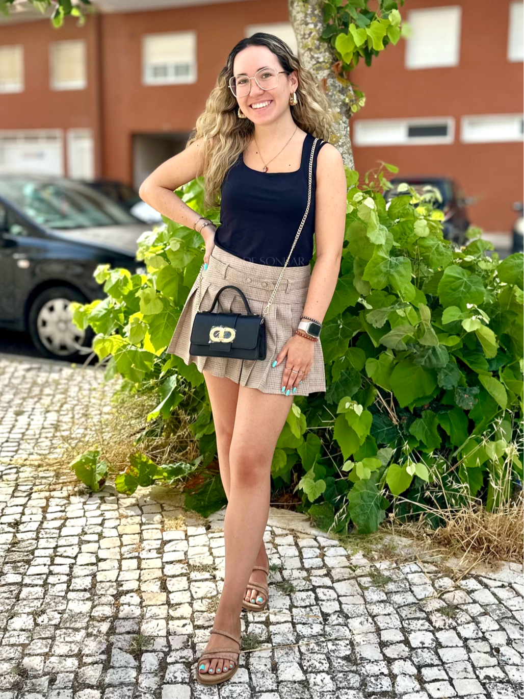Saia-calção xadrez