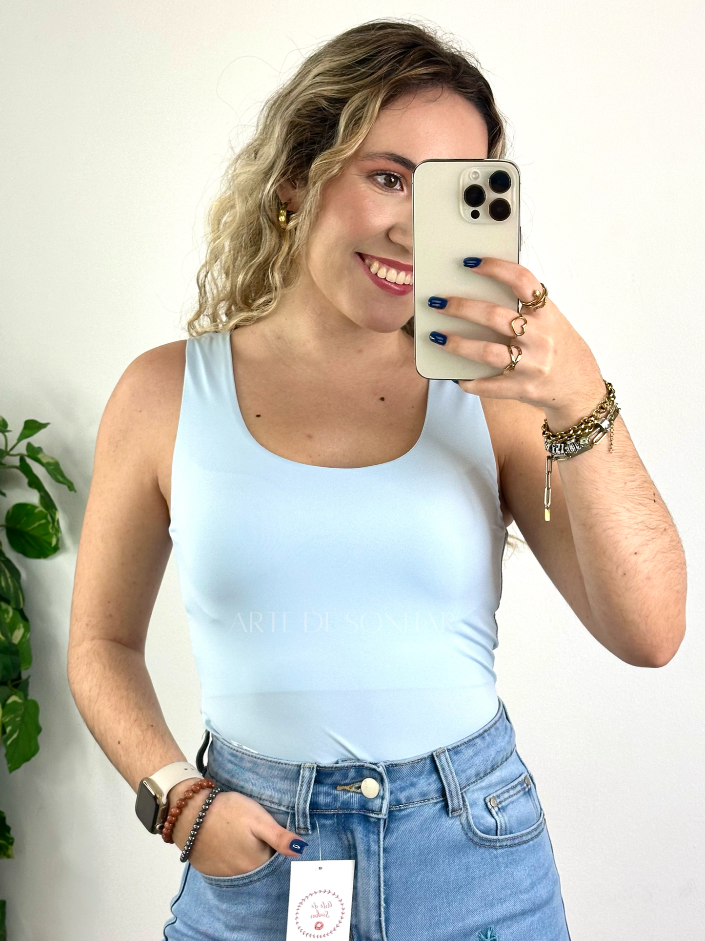 Top de licra de alça larga