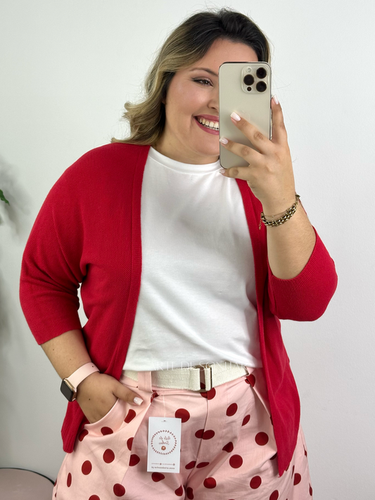 Casaco de malha vermelho