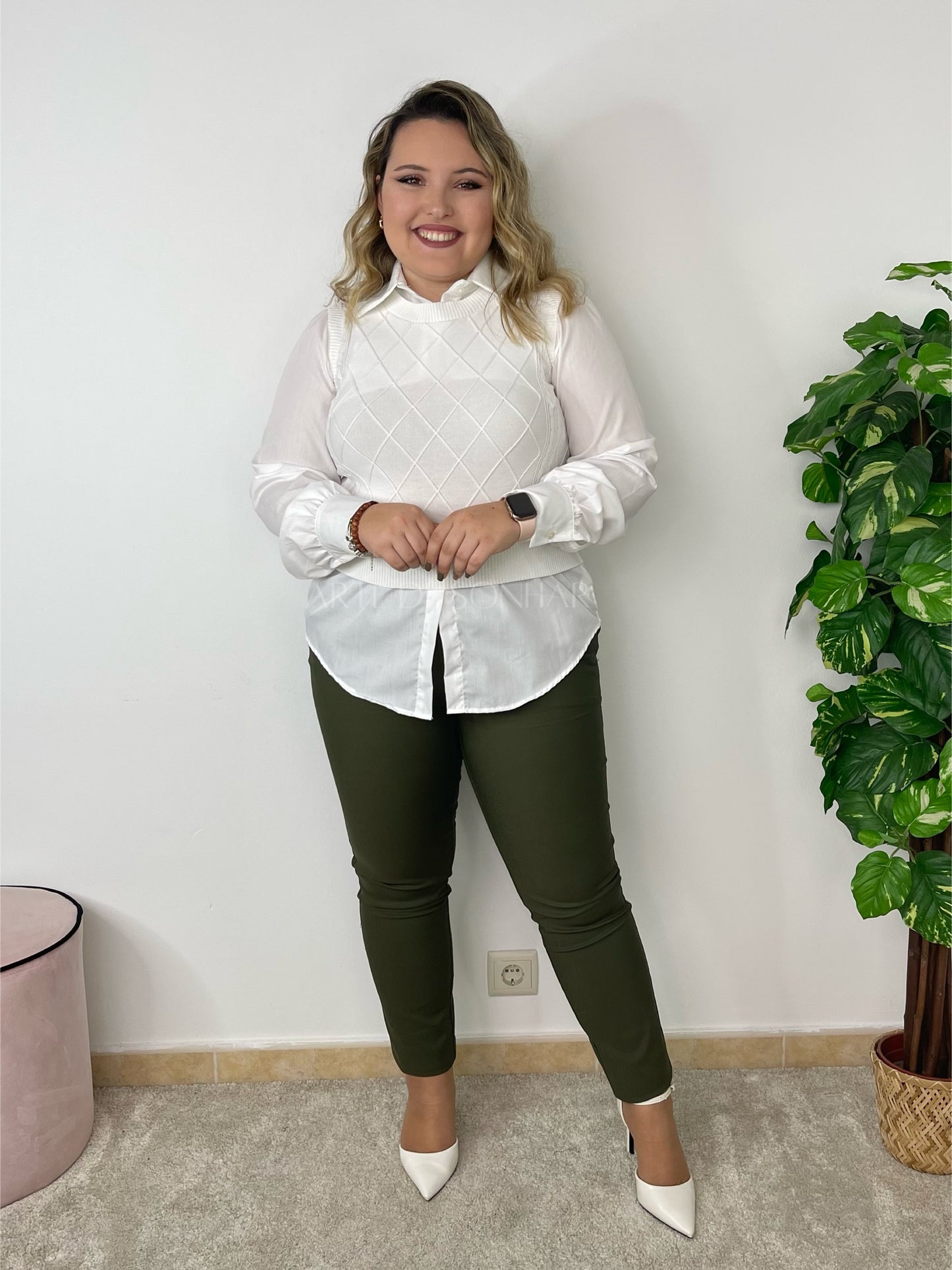 Blusa com efeito colete