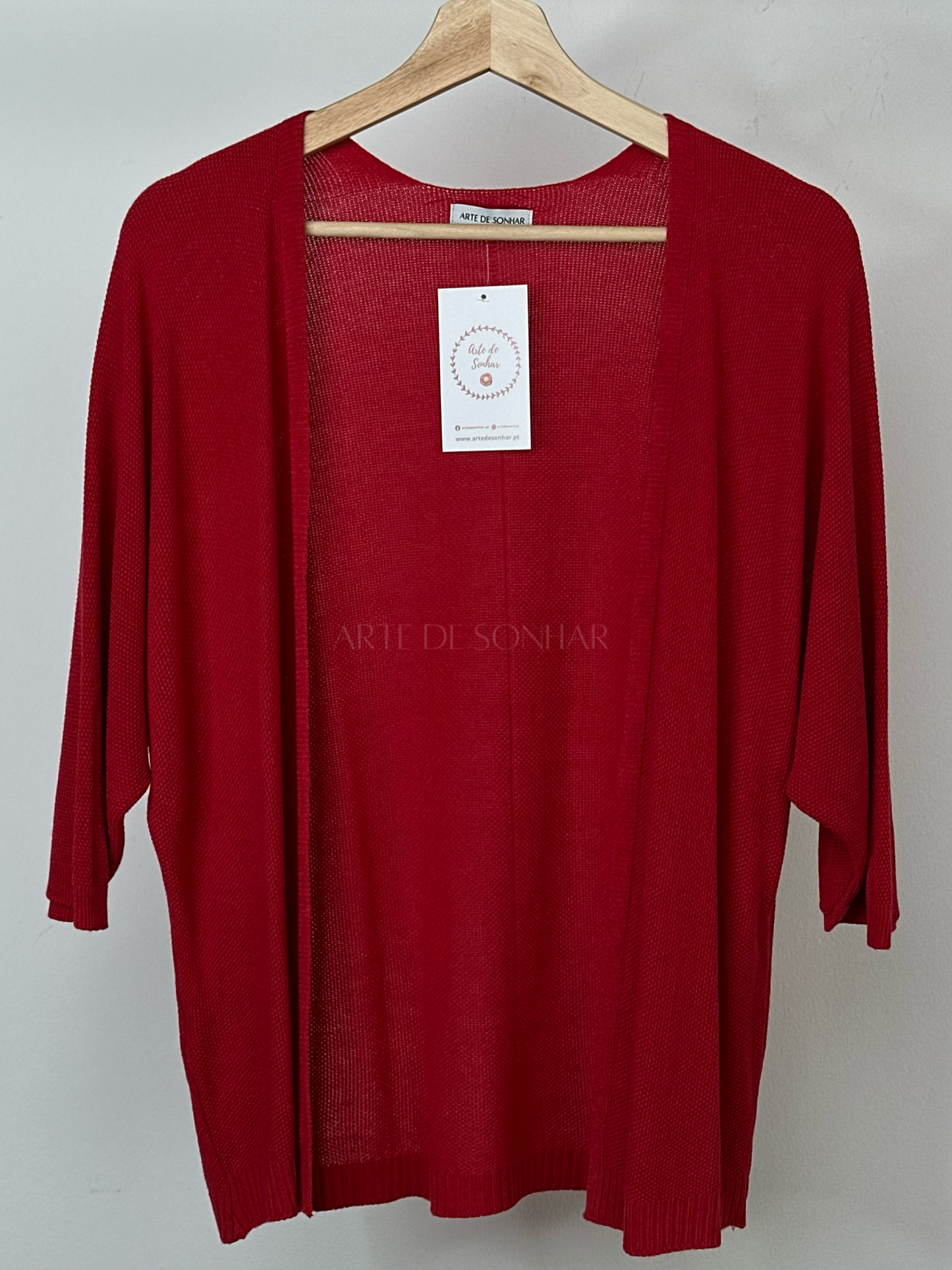 Casaco de malha vermelho