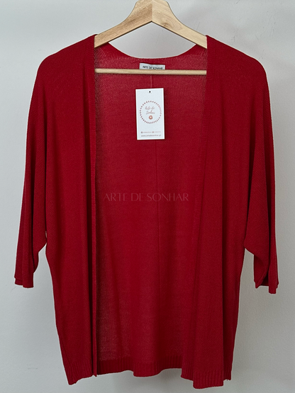 Casaco de malha vermelho