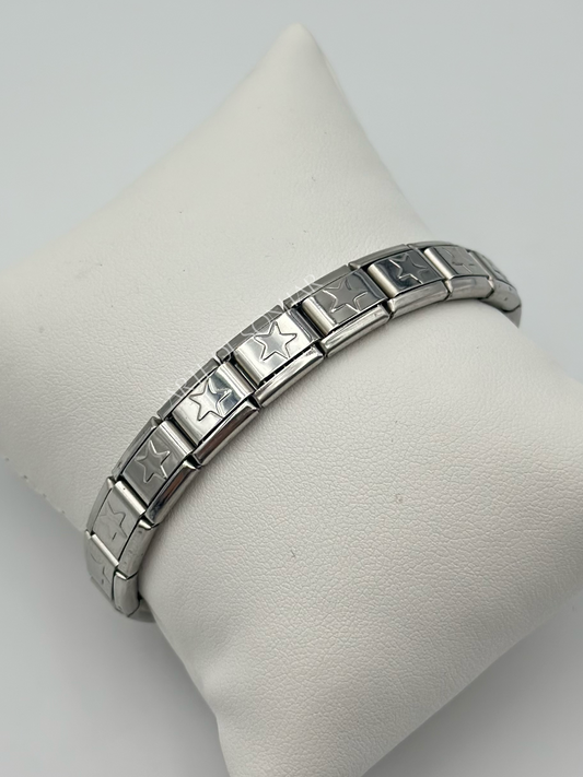 Pulseira Itália Estrelas Prateadas