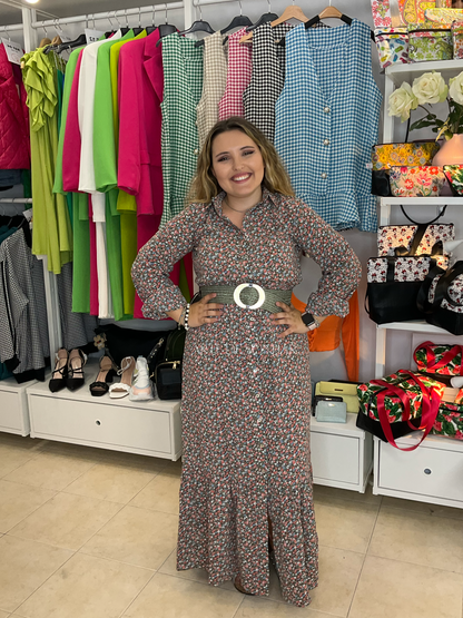 Vestido comprido de flores