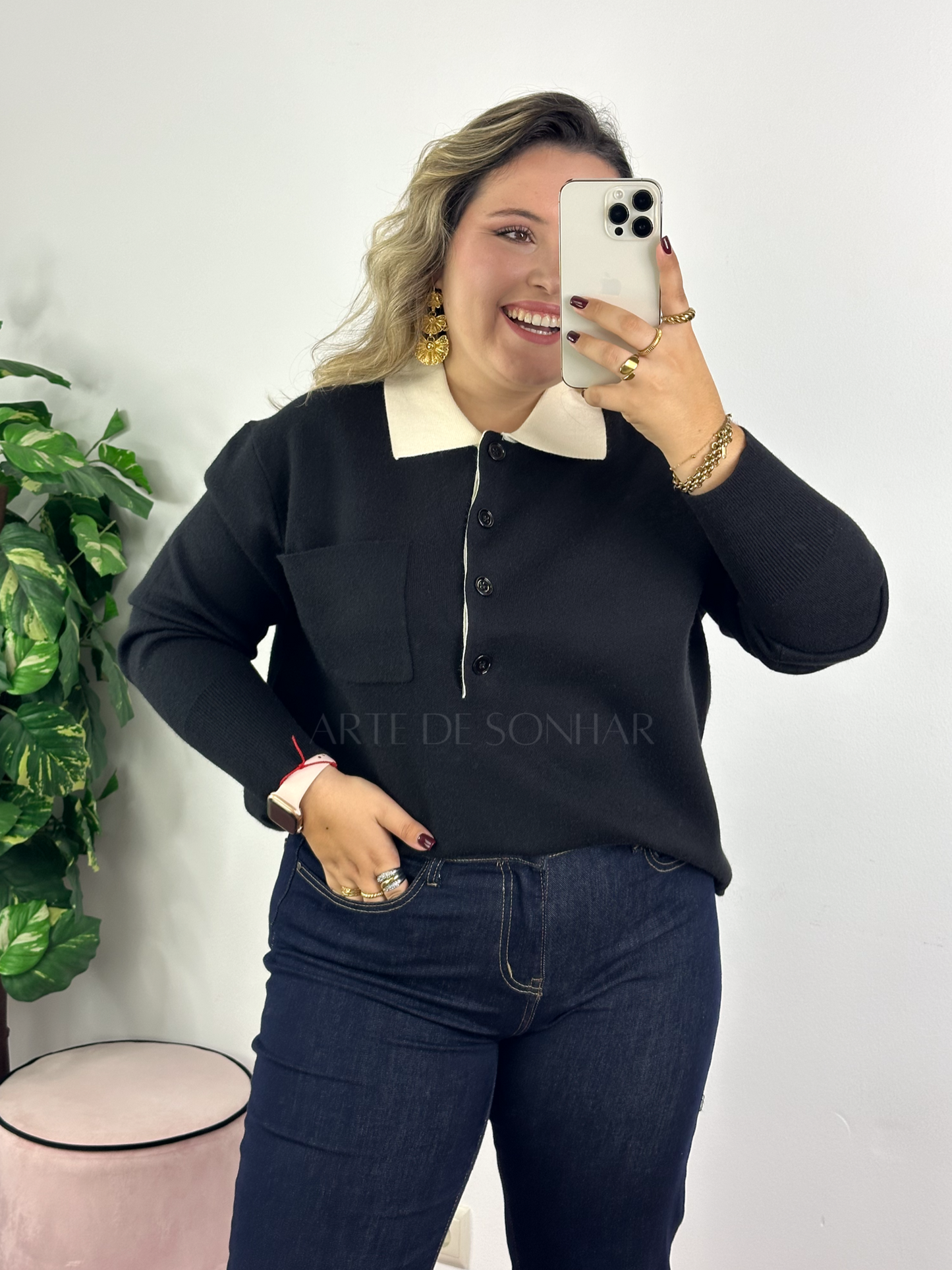 Polo com gola diferenciada