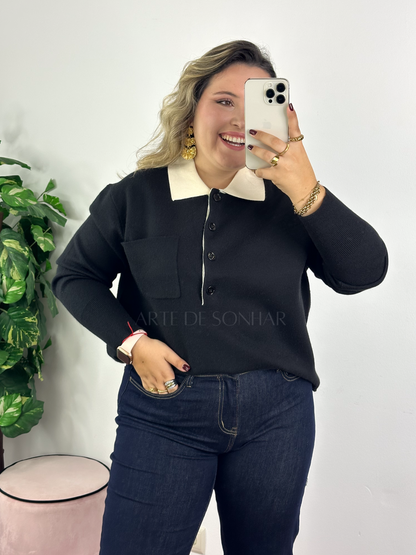 Polo com gola diferenciada