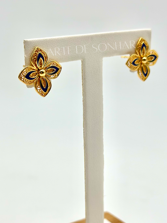 Brincos flor filigrana
