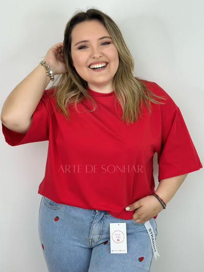 T-shirt oversized vermelha