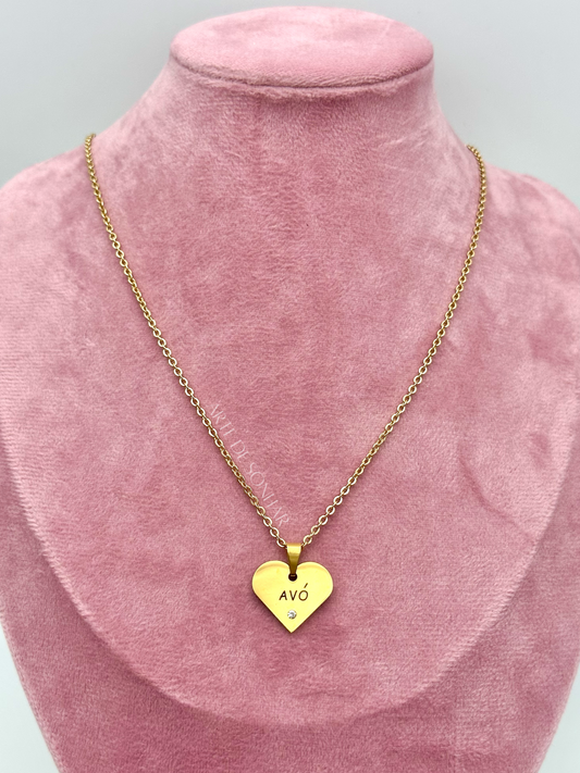 Colar da avó dourado com brilhante