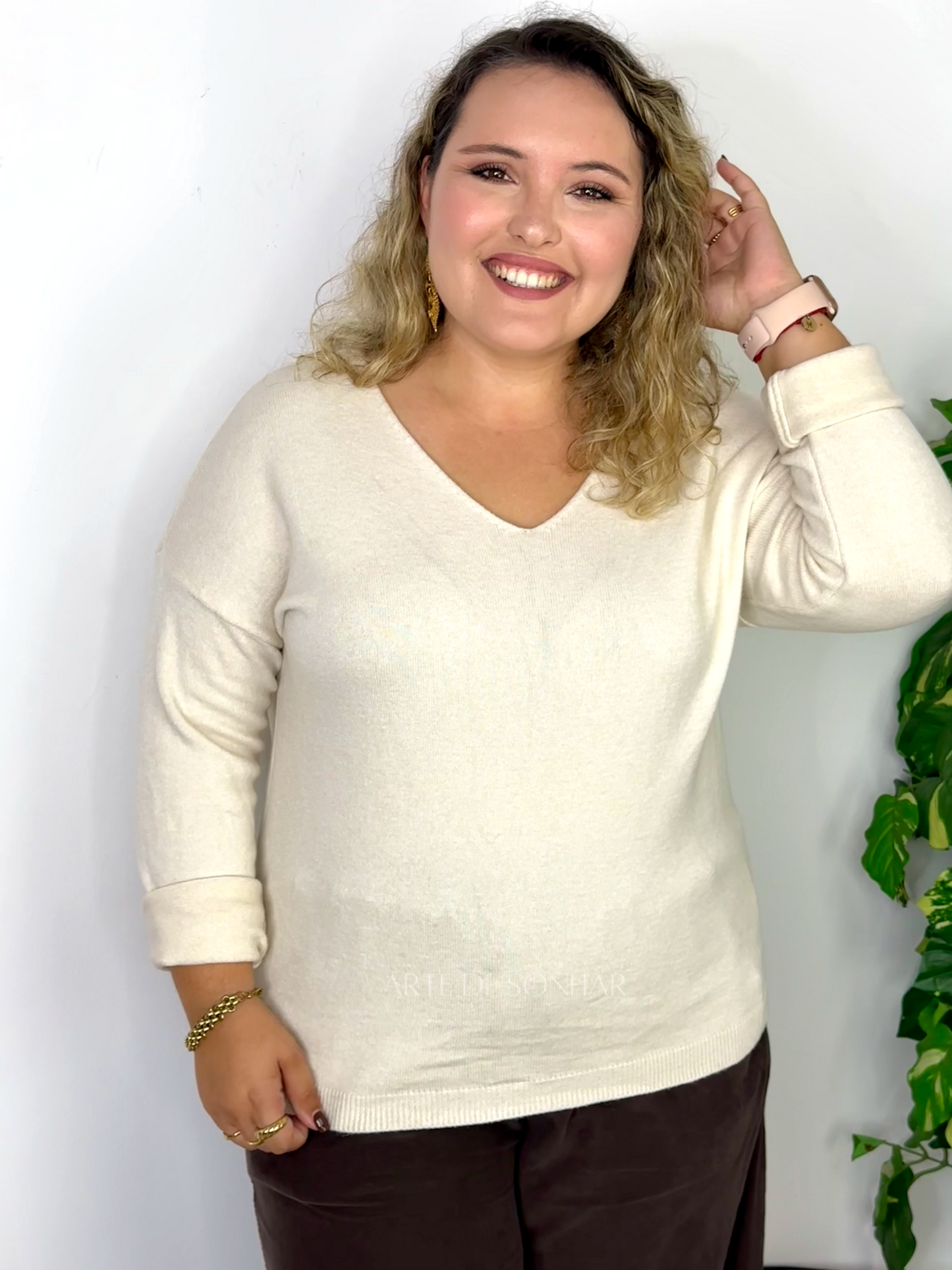 Camisola de malha simples