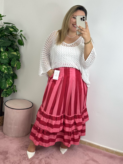 Camisola de rede branca