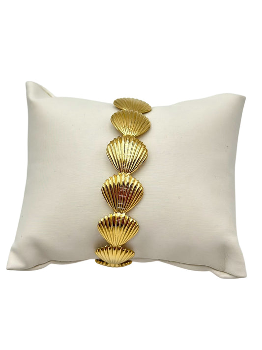 Pulseira dourado ajustável com conchas