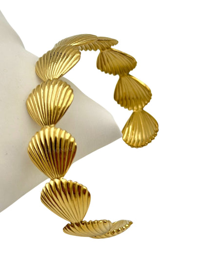 Pulseira dourado ajustável com conchas