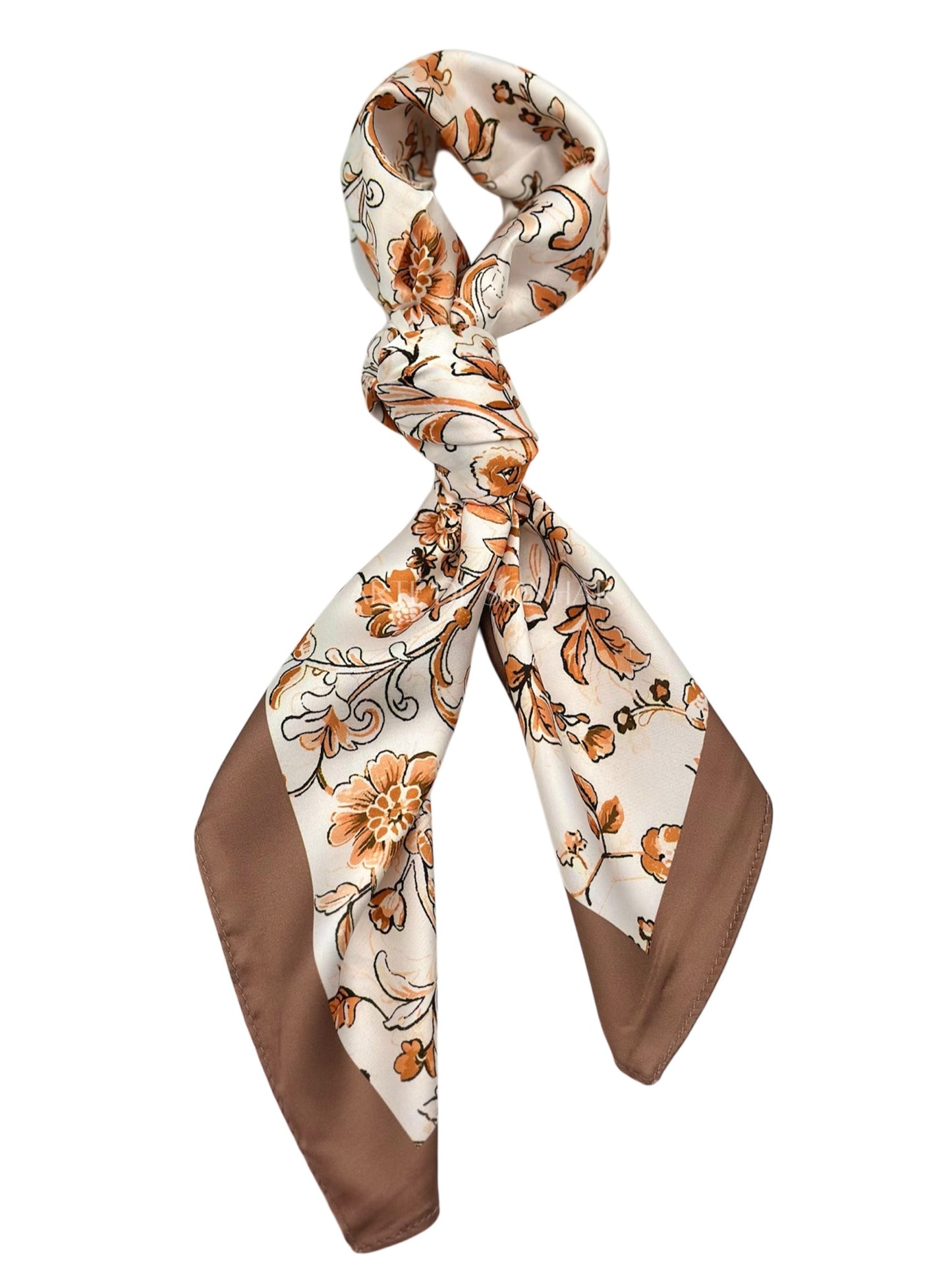 Lenço camel com flores