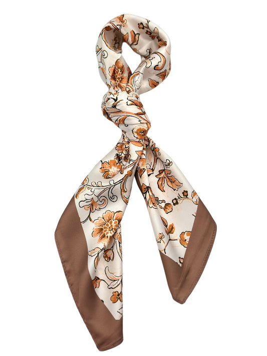 Lenço camel com flores