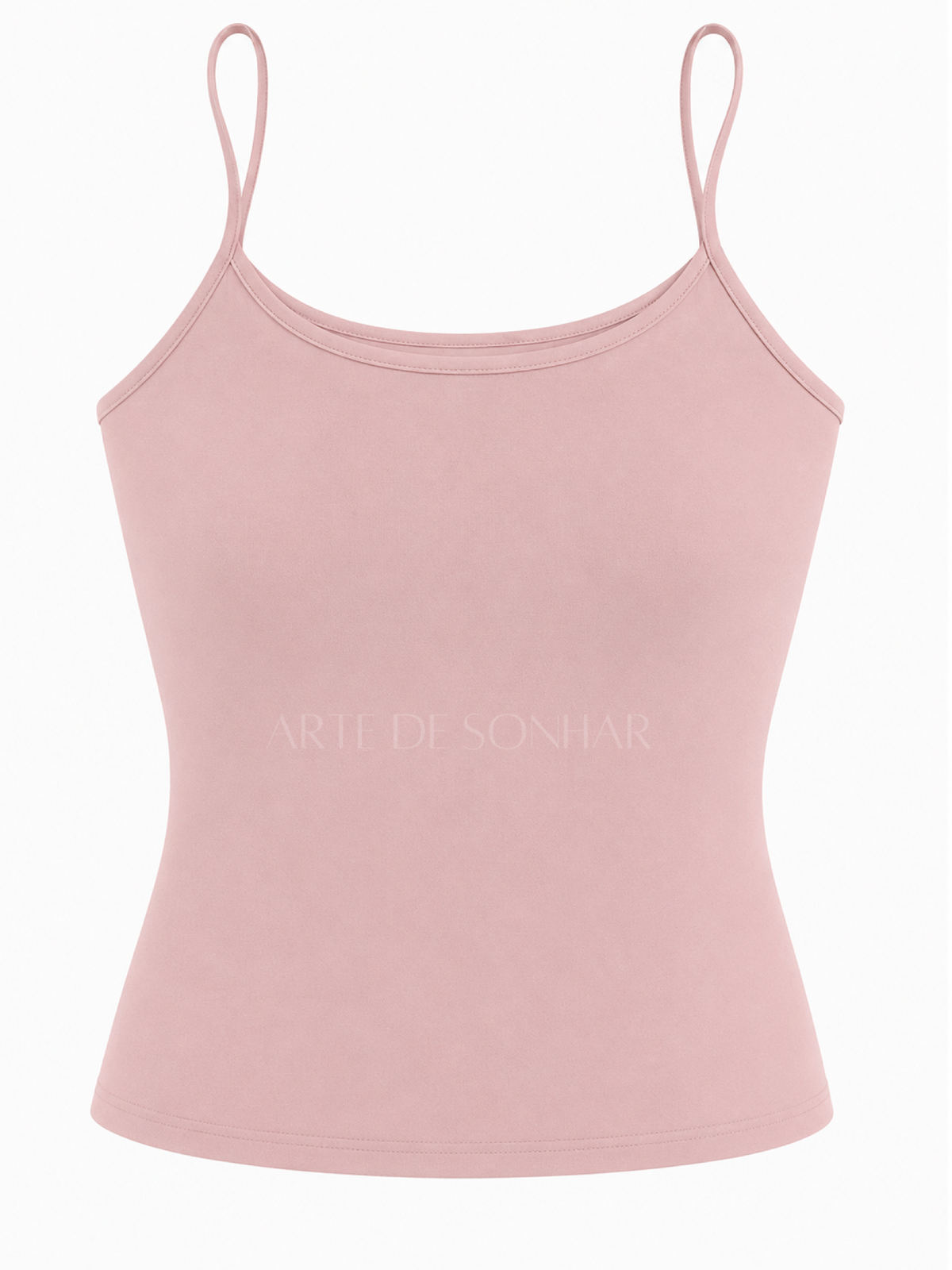 Top de licra rosa com alças finas