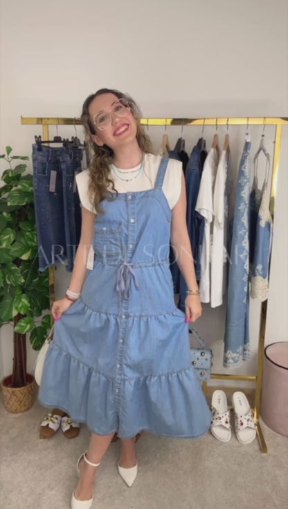 Vestido de ganga midi