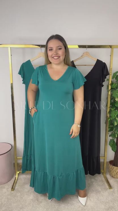 Vestido com folho na manga 🇵🇹