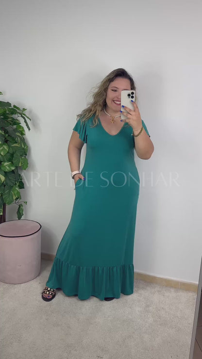 Vestido com folho na manga 🇵🇹