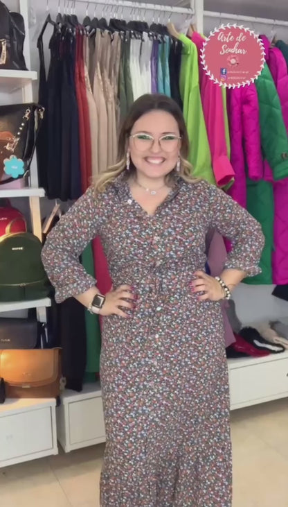 Vestido comprido de flores